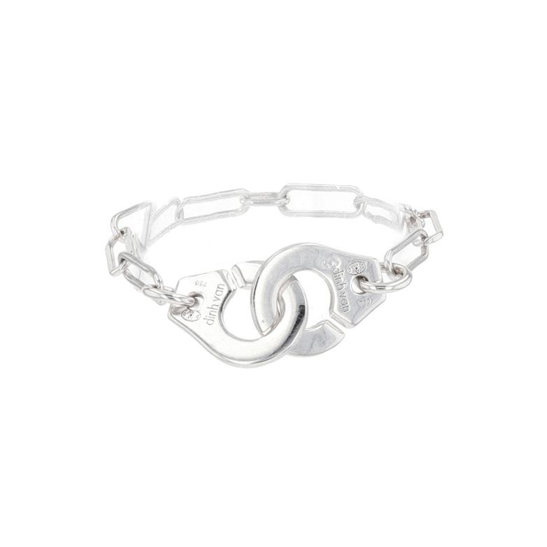 Acheter Bague DINH VAN Menottes R7 or blanc 1.02g Comme neuf - 600,00 € Bague DINH VAN Menottes R7 or blanc 1.02g Comme neuf - reconditionné disponible sur Gemme Les Bijoux